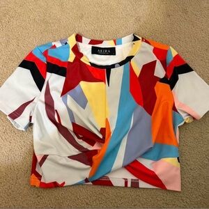 AKIRA Colorful Geometric Crop Top